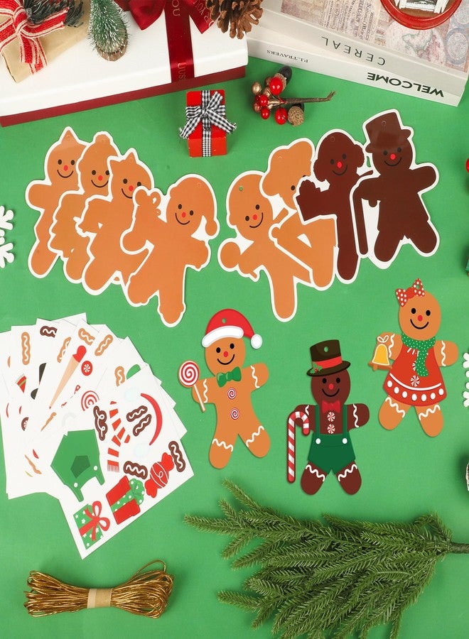 Fairooth 32 Pack Christmas Gingerbread Man Craft Kit Christmas DIY Art and Crafts for Kids Make Your Own Gingerbread Man Ornaments with Stickers for Xmas Tree Holiday Home Party Decorations - Image 4